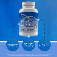 Vegan non GMO Beta Glucan 500 mg label