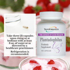 Dairy-free, gluten-free, soy-free Plantadophilus capsules in vegetarian-friendly packaging
