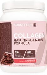 TransformHQ Beauty Collagen chocolate flavor container with 30 servings