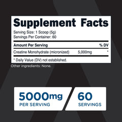 Front view of TransformHQ Creatine Monohydrate Powder canister labeled 60 servings.