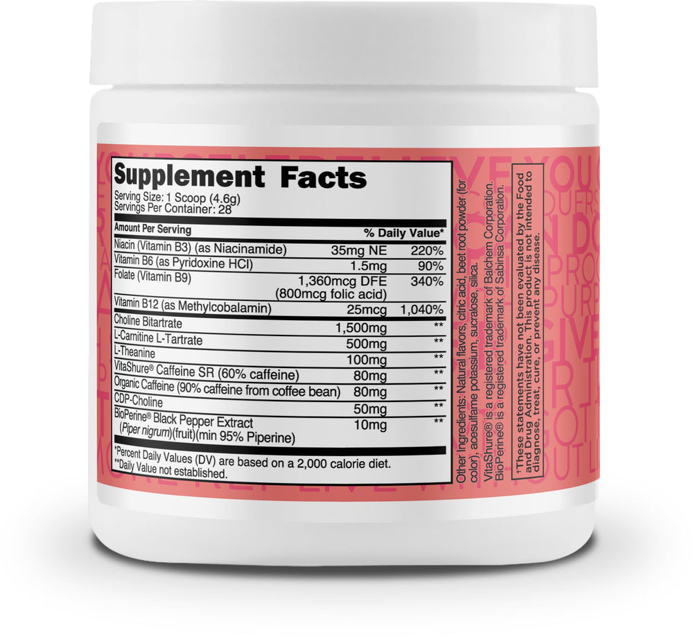 TransformHQ Energy & Focus Powder in water being stirred for sustained energy