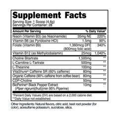 TransformHQ Energy & Focus Powder scoop pouring into glass for quick mix