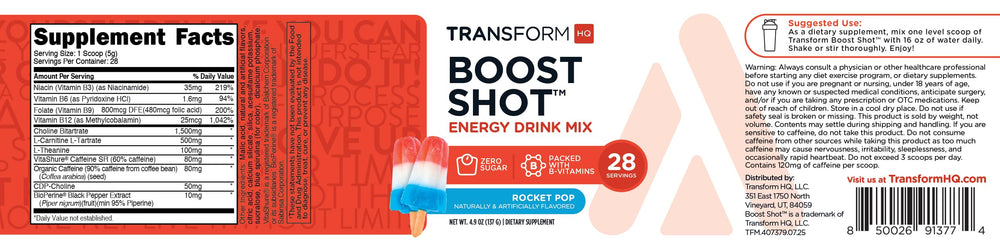 TransformHQ Energy and Focus serving ready in cold water for quick use.