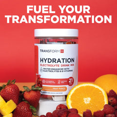 TransformHQ Hydration after-workout refresh illustrates renewed energy and hydration.