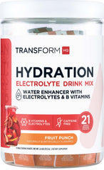 TransformHQ Hydration Drink Mix fruit punch packet ready for on-the-go hydration.