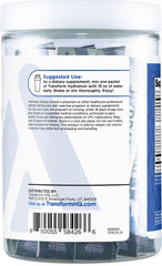 TransformHQ Hydration blue raspberry drink in glass highlighting vibrant flavor.