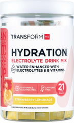 TransformHQ Hydration packets on-the-go for convenient electrolyte replenishment on busy days.
