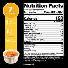 TransformHQ whey isolate vanilla creme brulee serving container for on-the-go protein