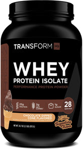 TransformHQ WPI bottle showcasing chocolate dipped cone flavor for post-workout protein.