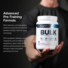 Product label detail for Transparent Labs Bulk Pre Workout Powder