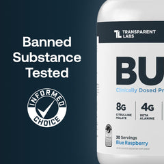 Front view of Transparent Labs Bulk Pre Workout Powder Tropical Punch