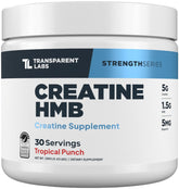 Bottle of Transparent Labs Creatine HMB Tropical Punch on white background