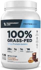 Transparent Labs Grass-Fed Whey Protein Isolate Chocolate Peanut Butter canister