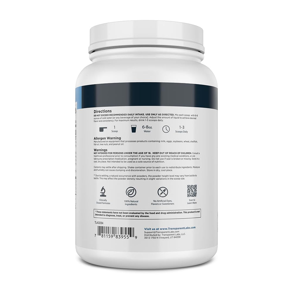 All nine essential amino acids listed on the label