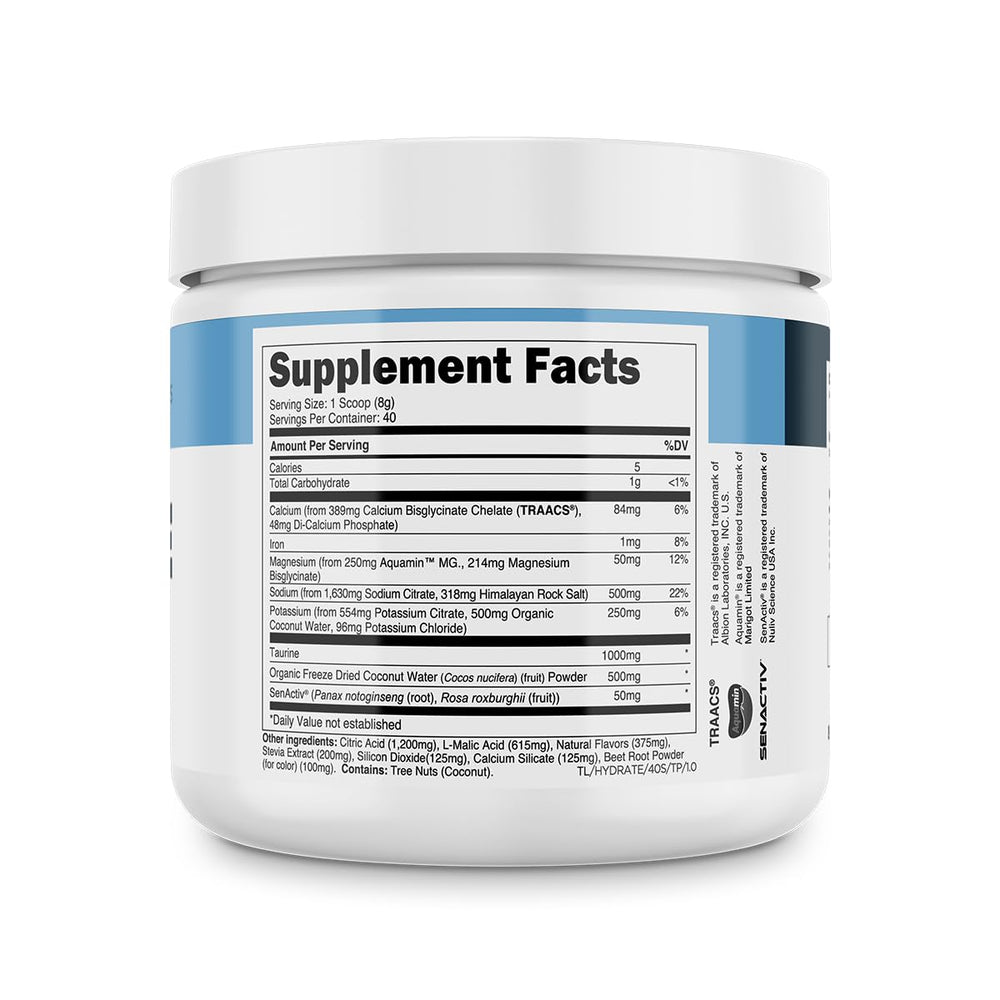 Tub showing 40 servings per container