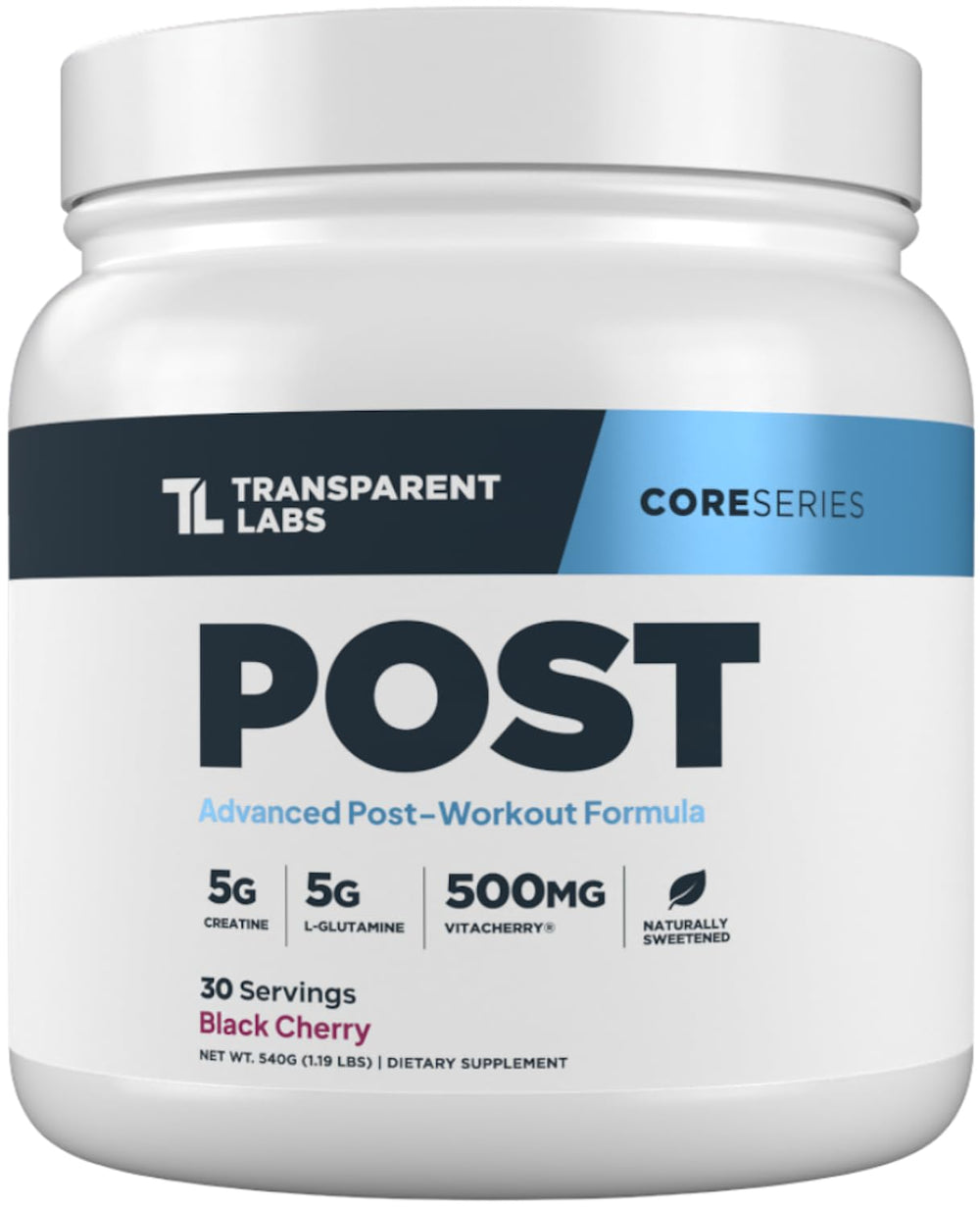 Transparent Labs Post bottle in Black Cherry flavor – 30 servings