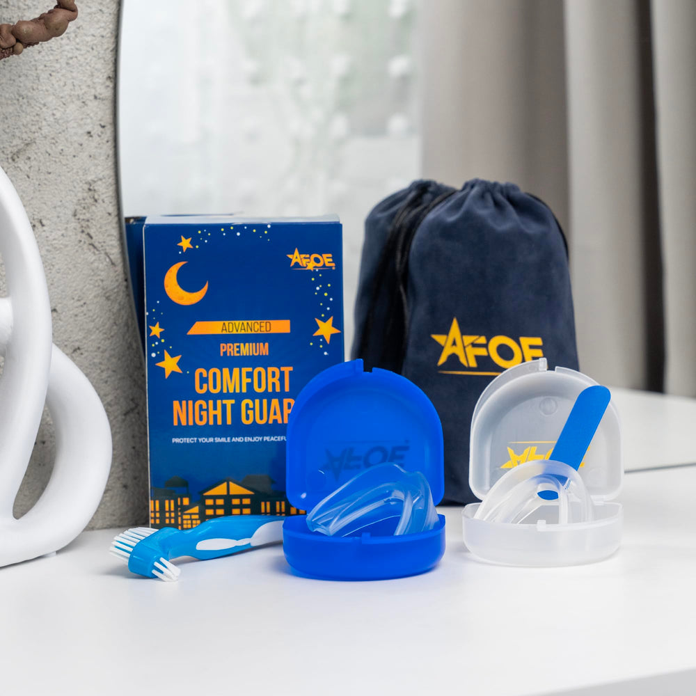 Travel bag and night guard set for on-the-go protection