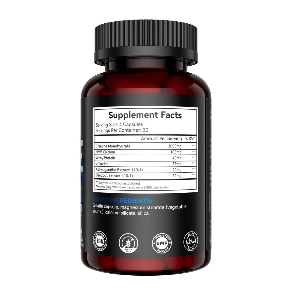 Travel-friendly creatine capsules for gym and outdoor use