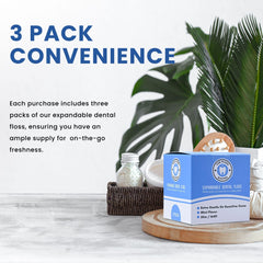 Travel-friendly 3-pack dental floss set