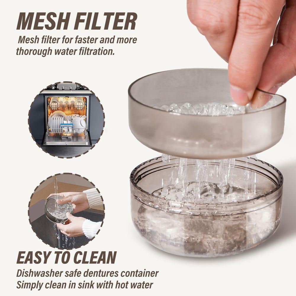 Lightweight travel-friendly denture case for on-the-go oral care