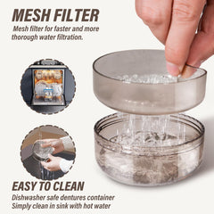 Lightweight travel-friendly denture case for on-the-go oral care