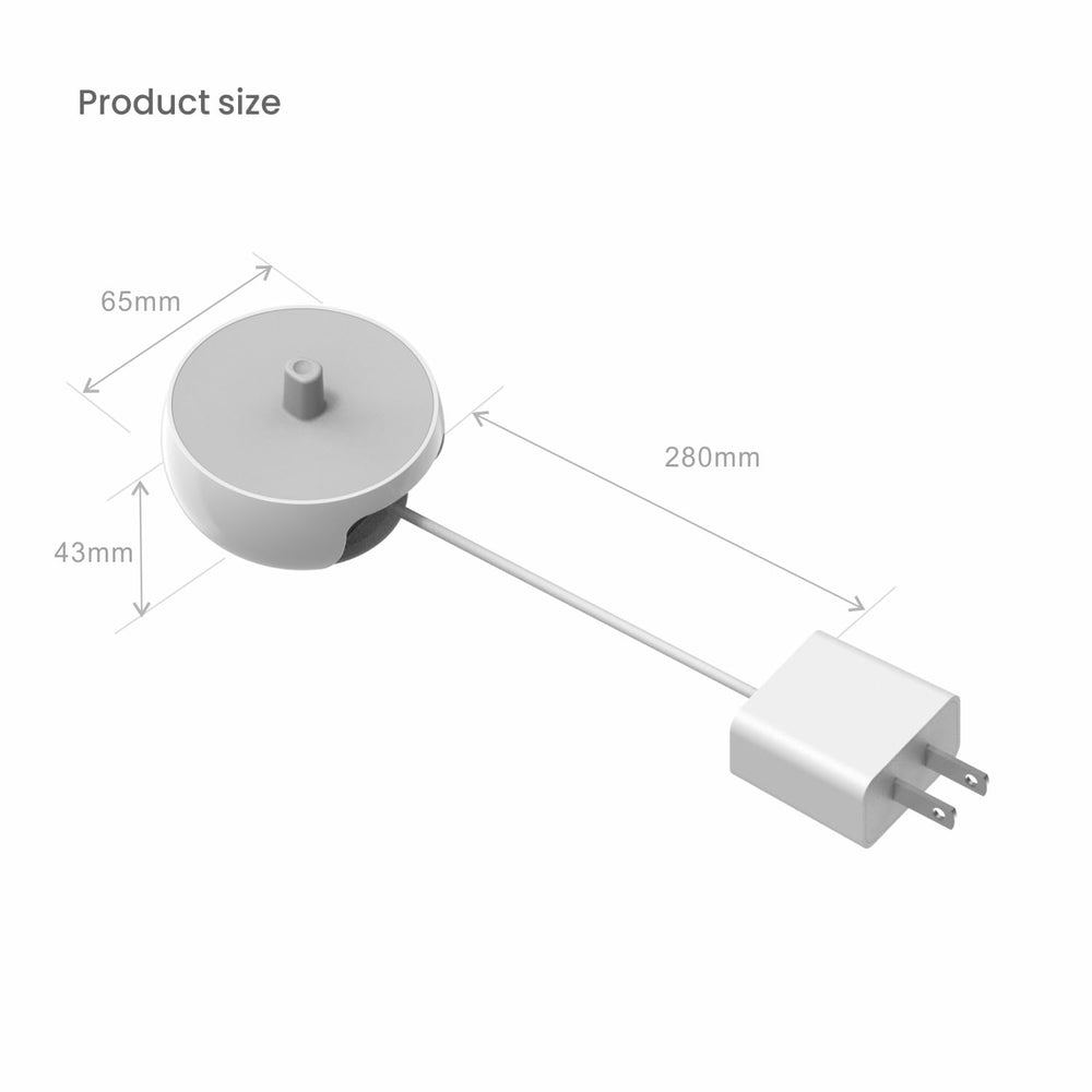 Travel-ready Oral-B 2-in-1 charger with compact footprint