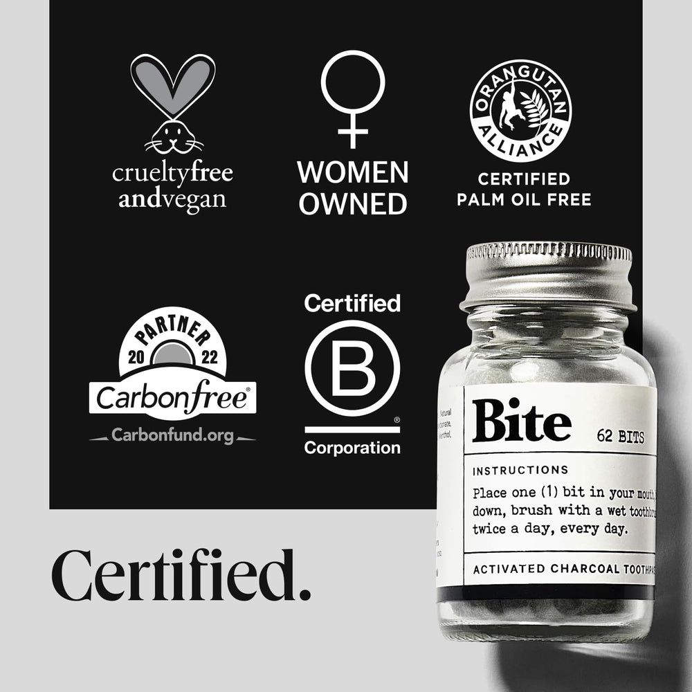 Travel-friendly Bite Toothpaste Bits packaging for on-the-go use
