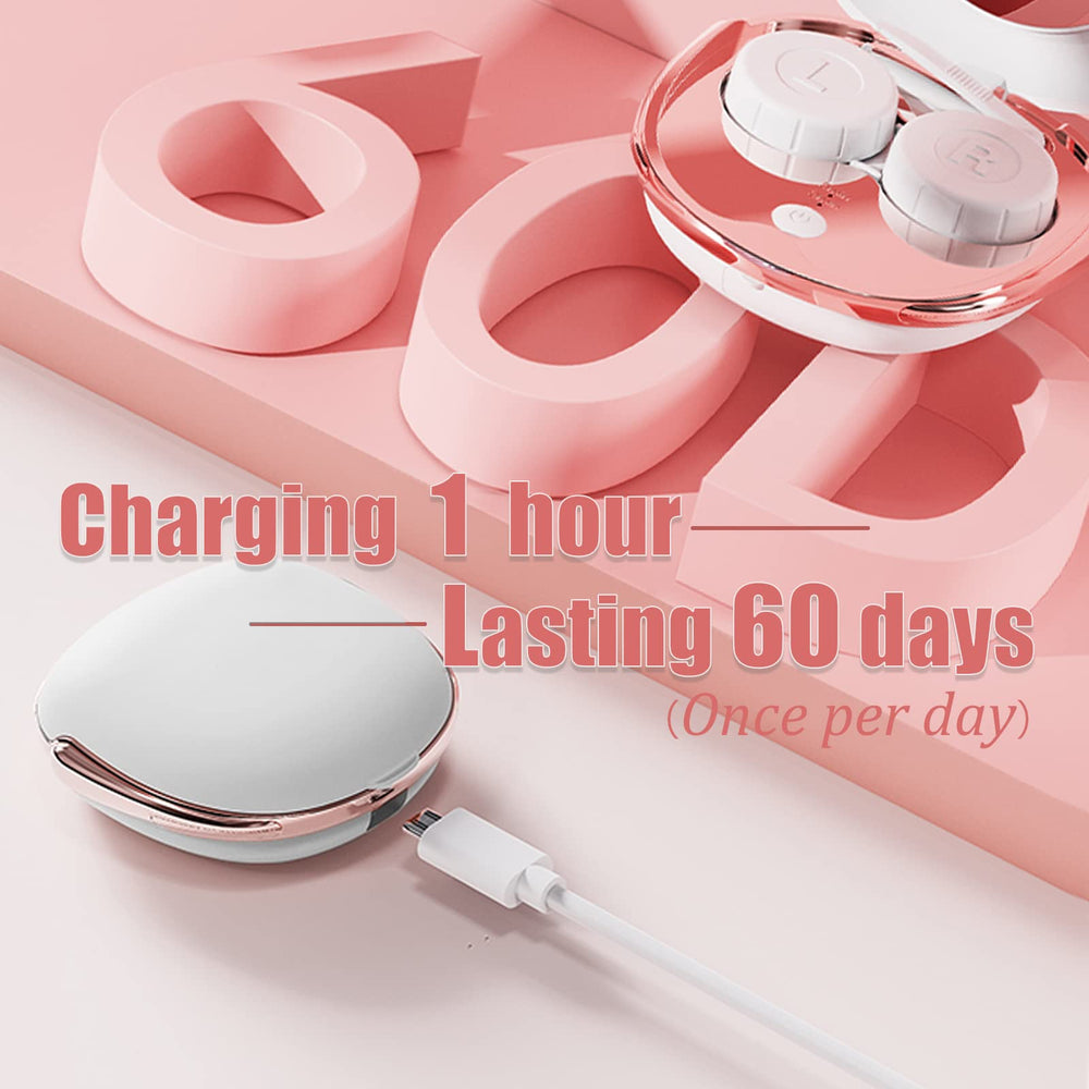 Travel-friendly compact contact lens cleaner in white