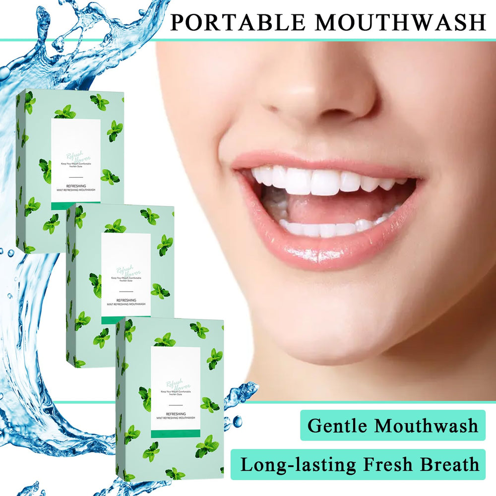 Portable mini mouthwash travel set for on-the-go freshness