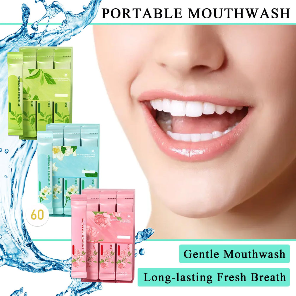 60-pack mini travel mouthwash kit display