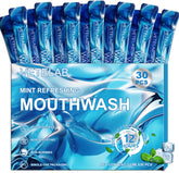 Box of travel size mouthwash packets 30-pack