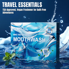 Mini mint mouthwash packets for on-the-go freshness