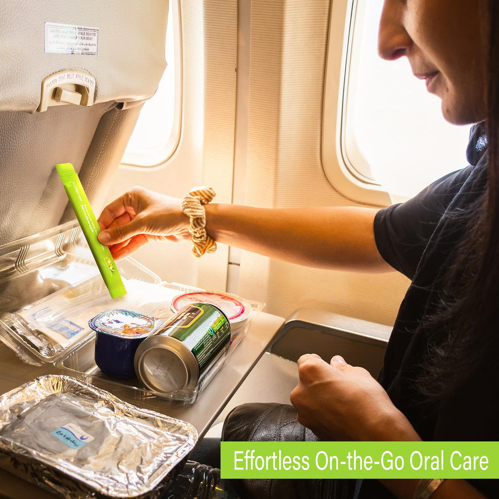 Portable oral care kit with travel-sized mouthwash packets