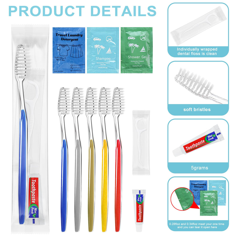 Travel size shower gel packets (8ml) for easy distribution