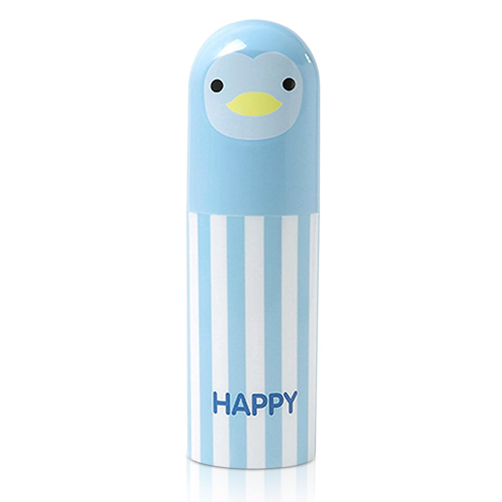 Blue travel toothbrush case with lid and dual cup design