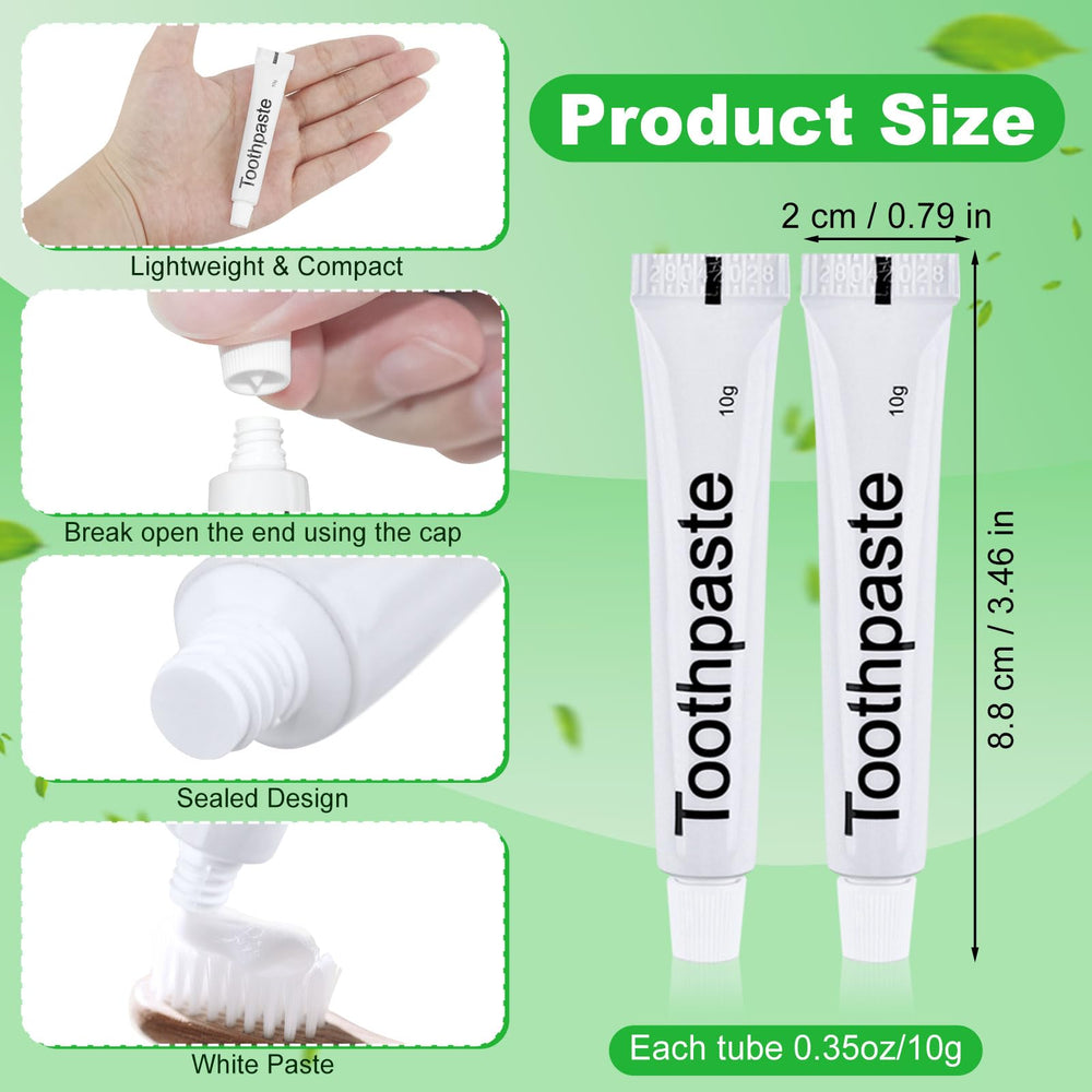 Close-up of 10g white toothpaste tube in minimalist design