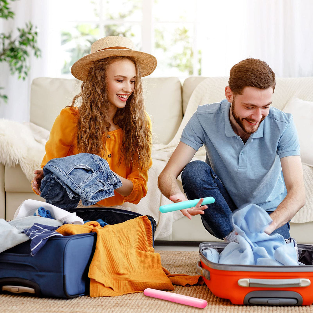 Travel toothbrush holder case yellow color