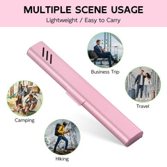 Gift-ready pink travel toothbrush case