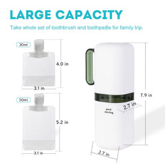 Close-up of two-section design of toothbrush holder for washing and storage