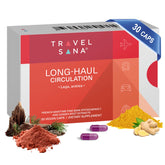 Product bottle and label for TRAVELSANA Long-Haul Circulation