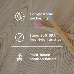 Compostable Kraft packaging for TreeBird kids toothbrush 6-pack