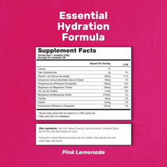 Hydration electrolyte powder being mixed in water (Pink Lemonade)