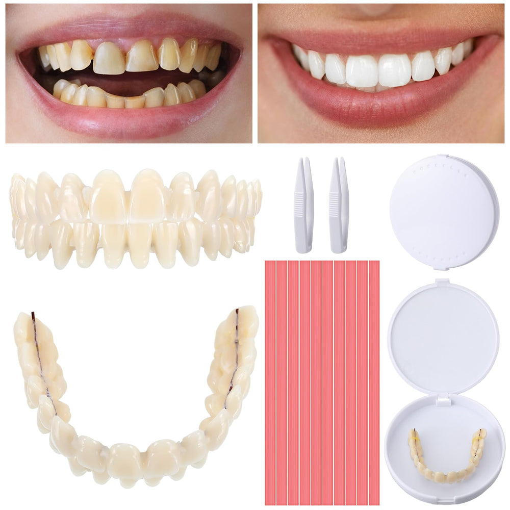 TrelaCo 16 Pcs Dentures DIY Kit - two dentures shown