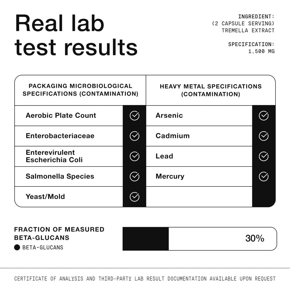 120-count Tremella mushroom capsules bottle