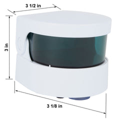 Compact 4-in by 3.5-in denture cleaner dimensions