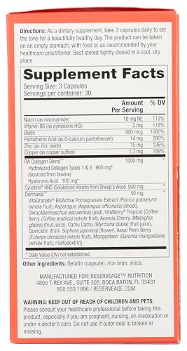 Graphic highlighting benefits for hair, skin, and nails