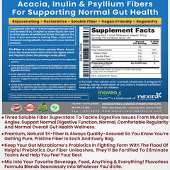 Tri-Fiber digestive health product with bottle