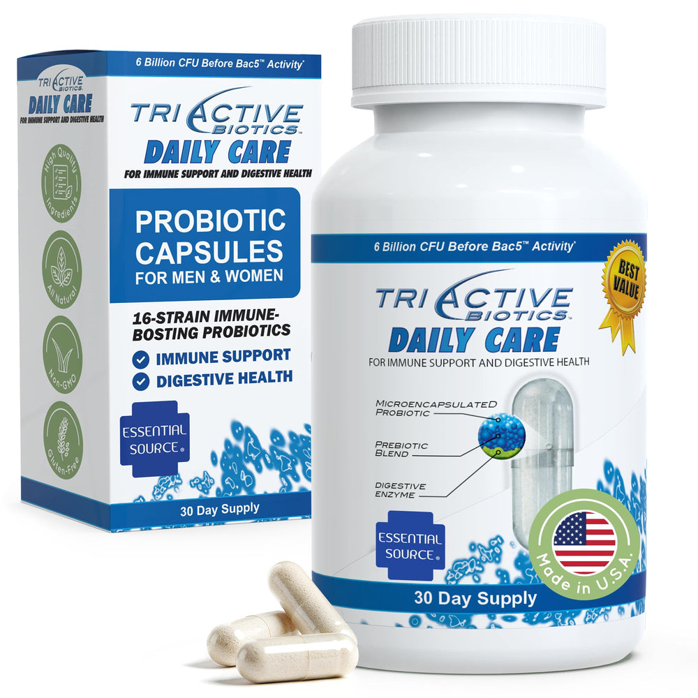 TriActive Biotics Daily Care bottle with 30 capsules