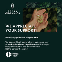 1% for the Planet donation symbol representing Tribe Organics