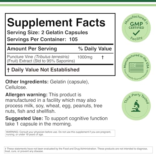 Tribulus Terrestris 210 capsules bottle
